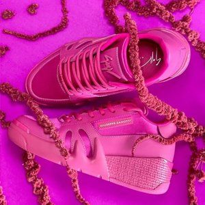 Giuseppe Zanotti 'Talon' Satin & Leather Sneaker